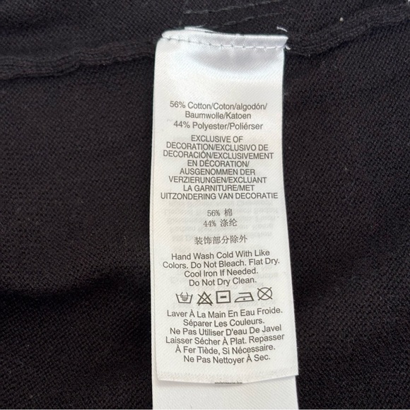 DKNY Women's Crew Neck Sequin Embellished Zig Zag Sweater Black Size Small New - Picture 12 of 13